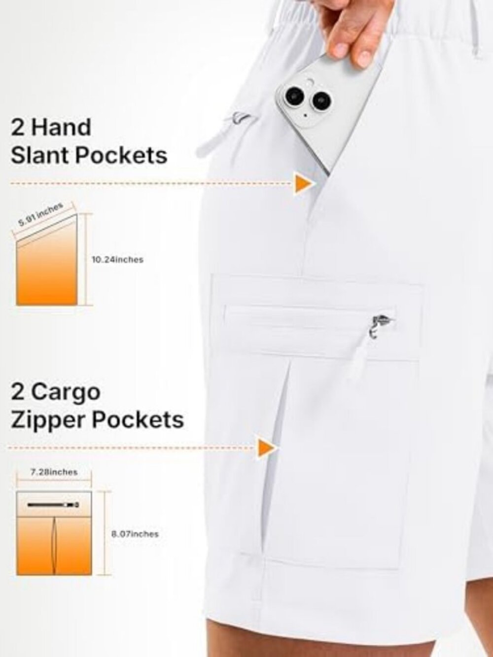 Lightweight Quick-Dry Hiking Cargo Shorts for Women - 7"/9" with Pockets, Summer - Picture 3 of 6